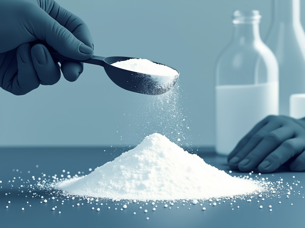 Frascos de benzoato de sódio usados na indústria química
